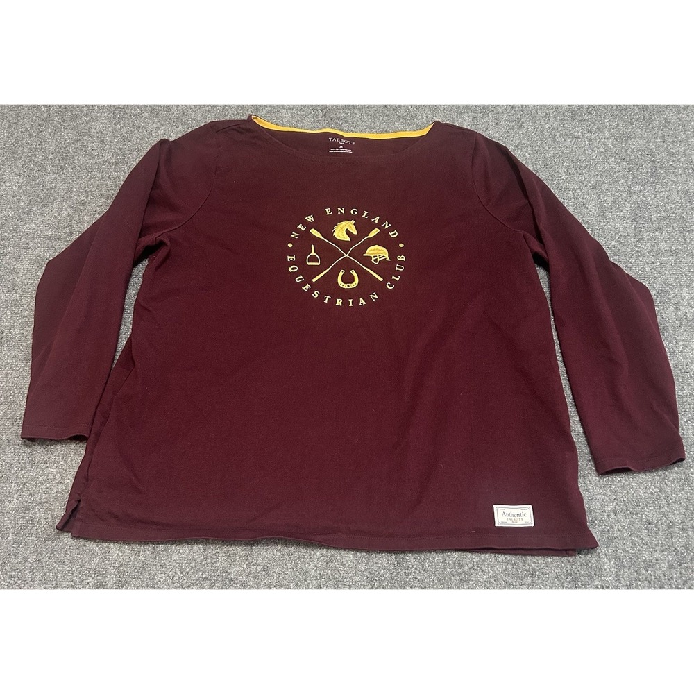 Talbots 2X Plus red burgundy New England Equestrian Pullover Weekend Wear
